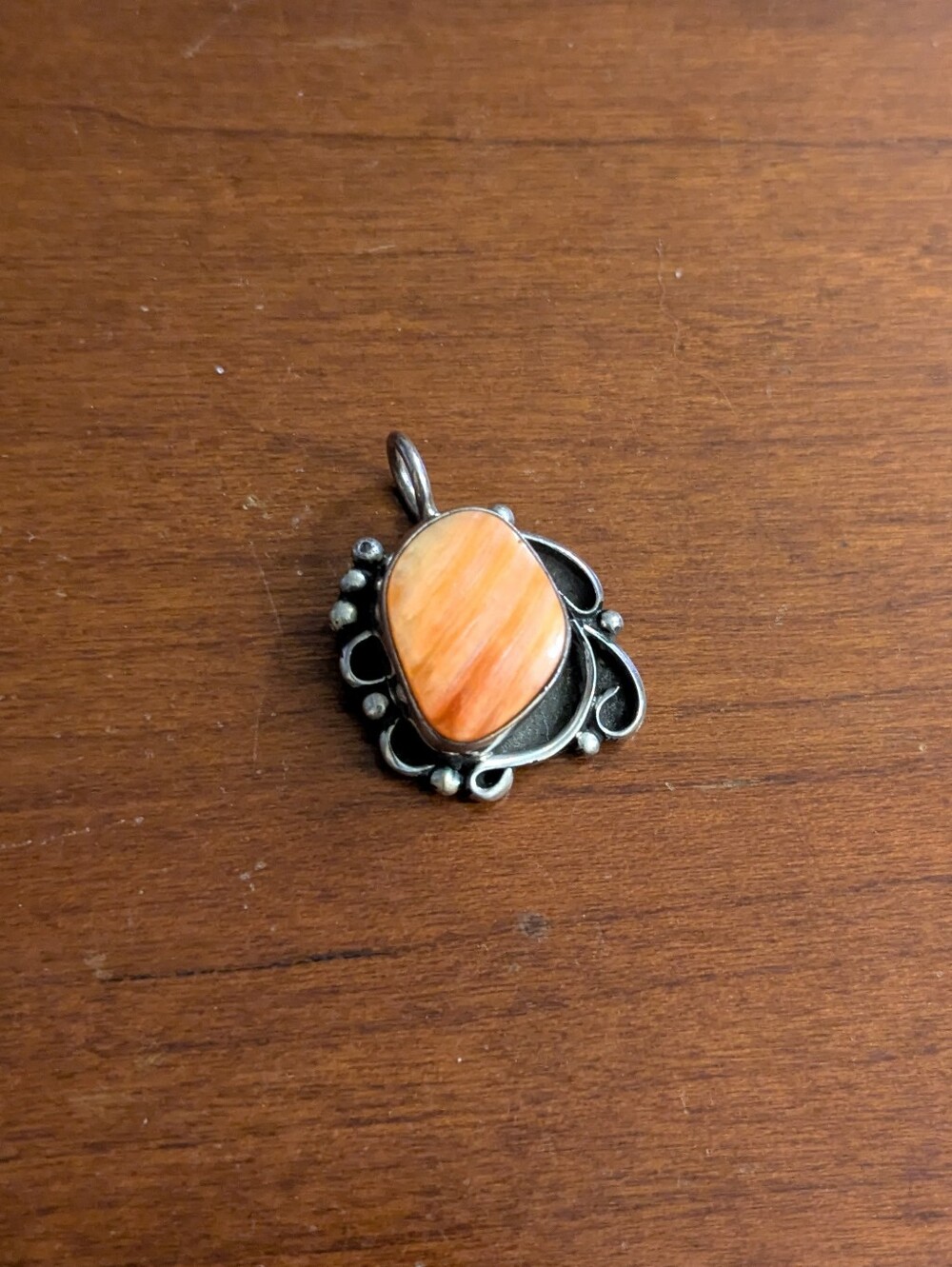 Navajo Spiny Oyster Silver Pendant
